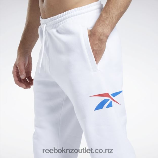 White 2B46261134 Basketball DNA Vector Fleece Joggers Reebok Men