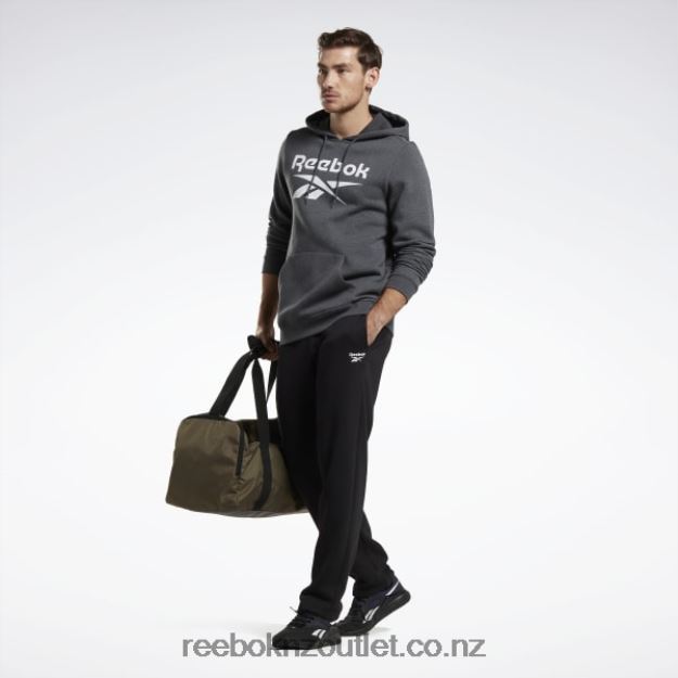 Dark Grey Heather 2B46261205 Identity Fleece Stacked Logo Pullover Hoodie Reebok Men