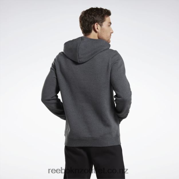 Dark Grey Heather 2B46261205 Identity Fleece Stacked Logo Pullover Hoodie Reebok Men