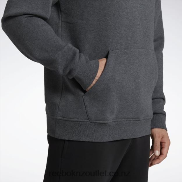 Dark Grey Heather 2B46261205 Identity Fleece Stacked Logo Pullover Hoodie Reebok Men