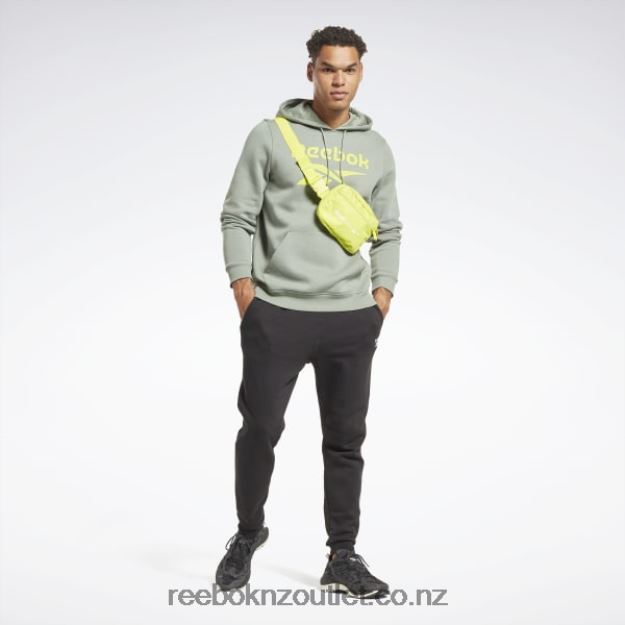 Harmony Green 2B46261278 Identity Fleece Stacked Logo Pullover Hoodie Reebok Men