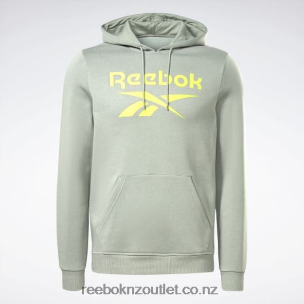 Harmony Green 2B46261278 Identity Fleece Stacked Logo Pullover Hoodie Reebok Men