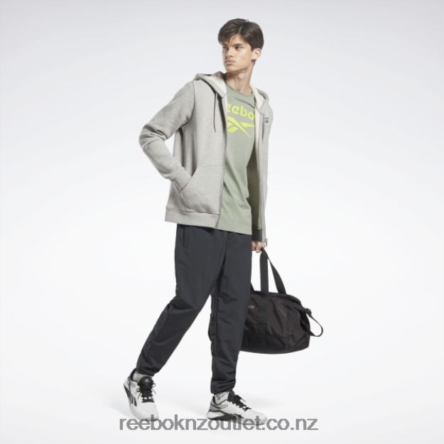 Medium Grey Heather 2B46261183 Identity Fleece Full-Zip Hoodie Reebok Men