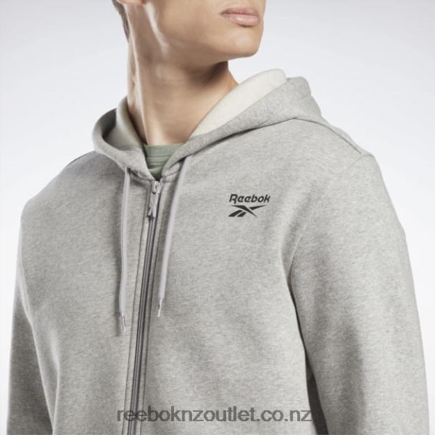 Medium Grey Heather 2B46261183 Identity Fleece Full-Zip Hoodie Reebok Men