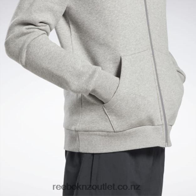 Medium Grey Heather 2B46261183 Identity Fleece Full-Zip Hoodie Reebok Men