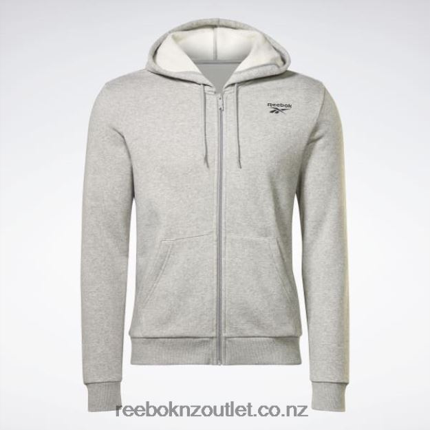 Medium Grey Heather 2B46261183 Identity Fleece Full-Zip Hoodie Reebok Men