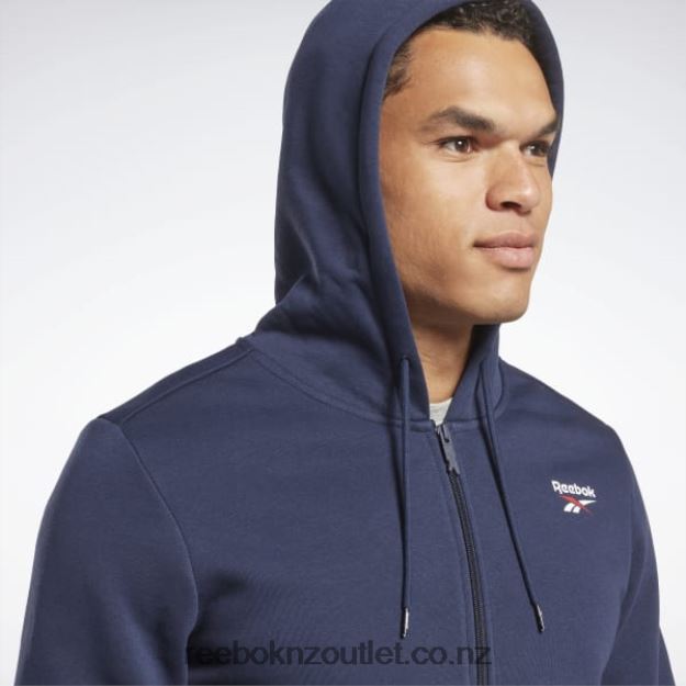 Vector Navy 2B46261192 Identity Fleece Full-Zip Hoodie Reebok Men