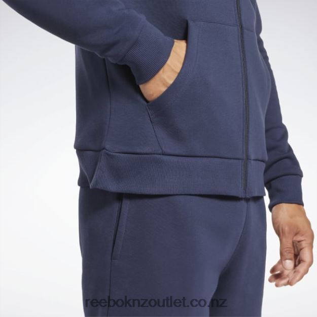 Vector Navy 2B46261192 Identity Fleece Full-Zip Hoodie Reebok Men