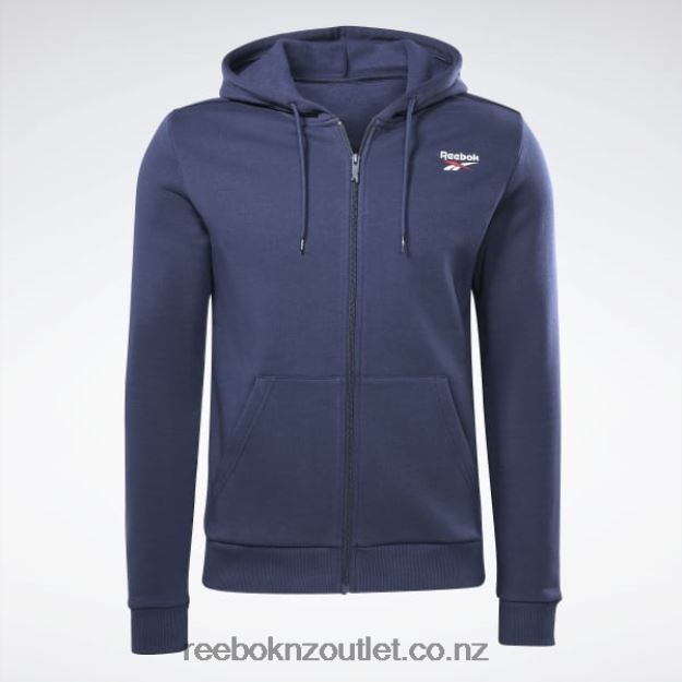 Vector Navy 2B46261192 Identity Fleece Full-Zip Hoodie Reebok Men