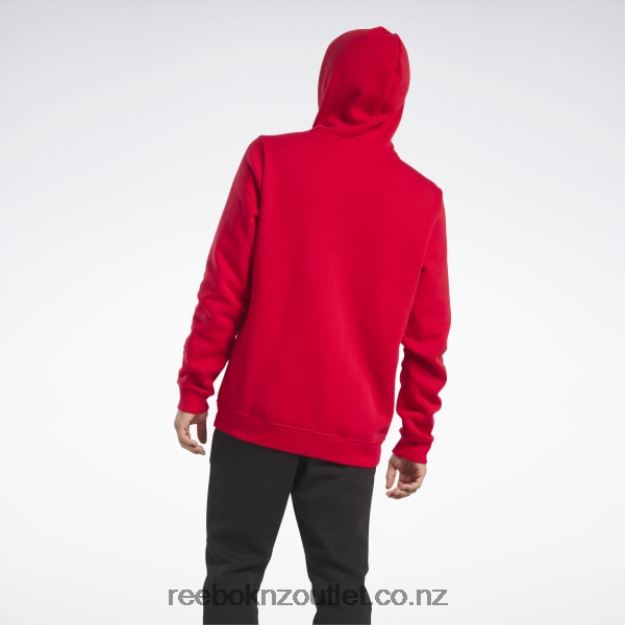 Vector Red/Black 2B46261283 Identity Fleece Stacked Logo Pullover Hoodie Reebok Men