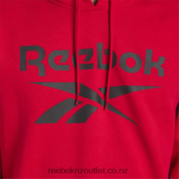 Vector Red/Black 2B46261283 Identity Fleece Stacked Logo Pullover Hoodie Reebok Men