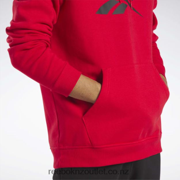Vector Red/Black 2B46261283 Identity Fleece Stacked Logo Pullover Hoodie Reebok Men