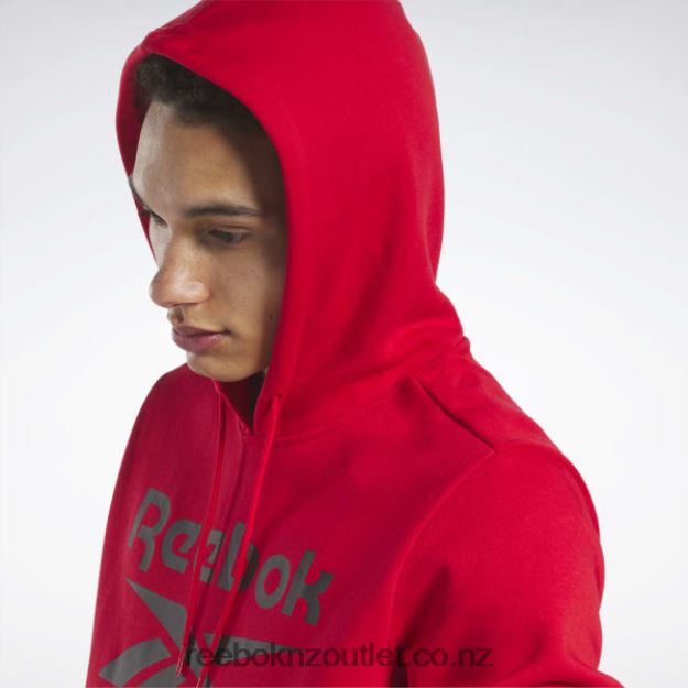 Vector Red/Black 2B46261283 Identity Fleece Stacked Logo Pullover Hoodie Reebok Men