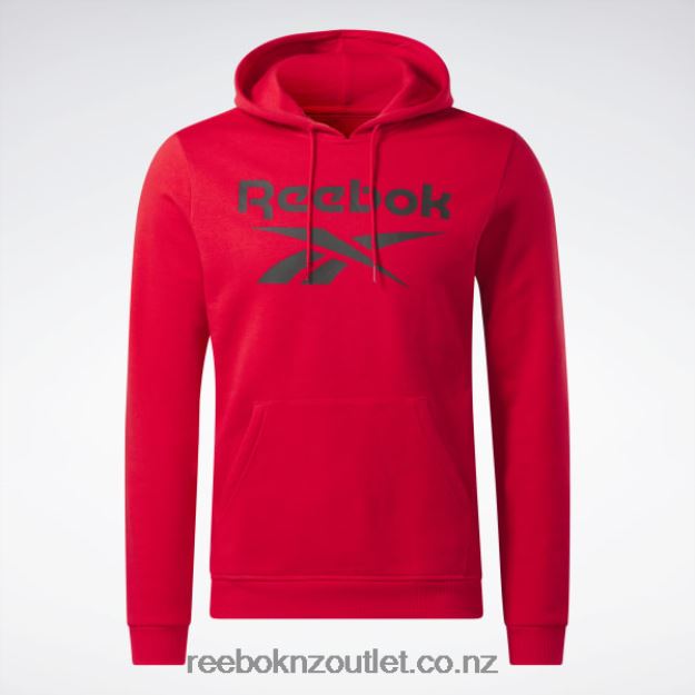 Vector Red/Black 2B46261283 Identity Fleece Stacked Logo Pullover Hoodie Reebok Men