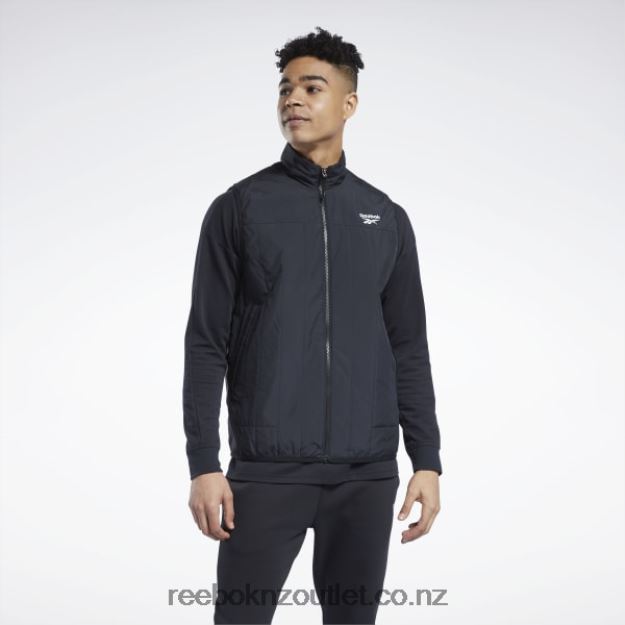 Black 2B46261174 Outerwear Light Padded Vest Reebok Men