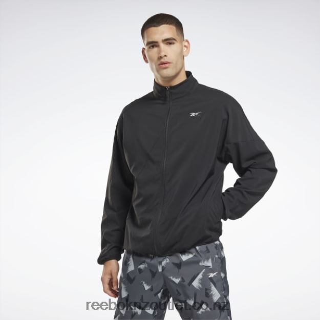 Black 2B46261182 Running Woven Wind Jacket Reebok Men