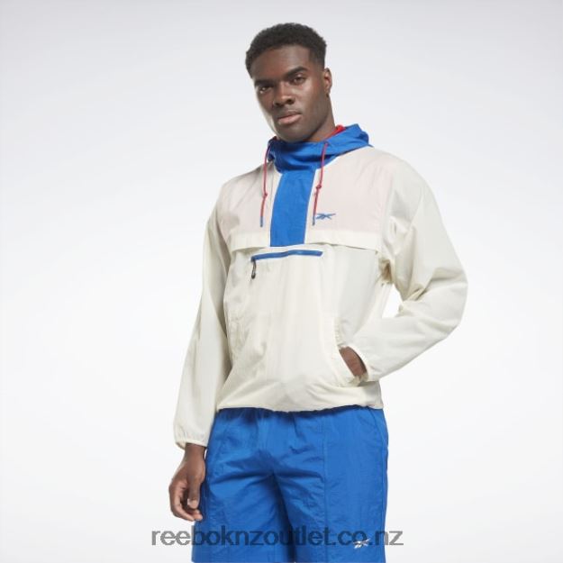 Classic White 2B46261230 Lightweight Woven Anorak Jacket Reebok Men