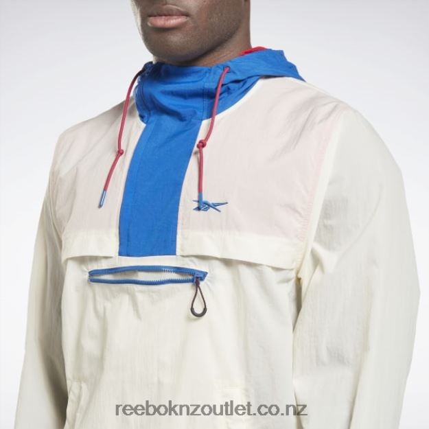 Classic White 2B46261230 Lightweight Woven Anorak Jacket Reebok Men