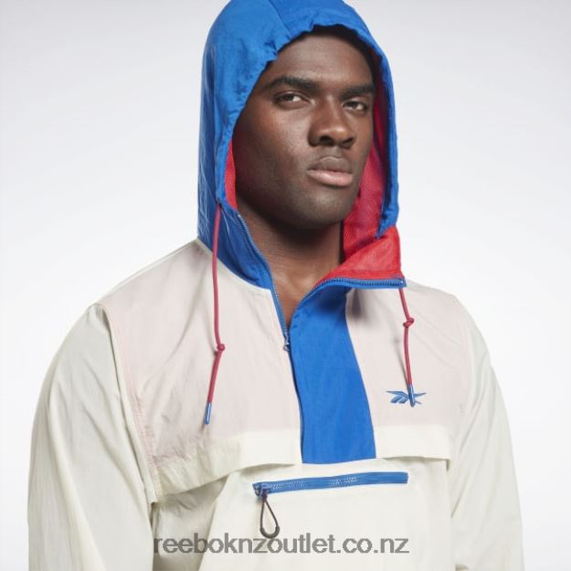 Classic White 2B46261230 Lightweight Woven Anorak Jacket Reebok Men