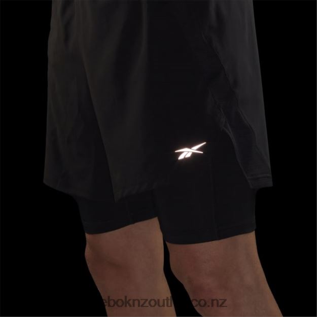 Black 2B46261169 Running Two-in-One Shorts Reebok Men