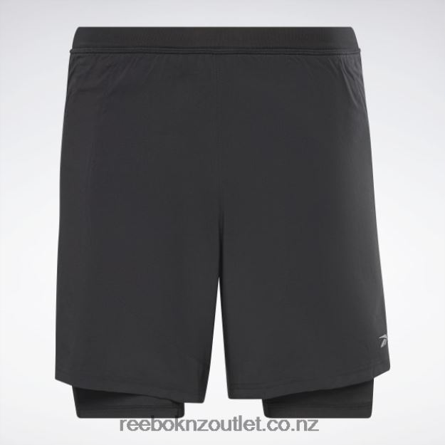 Black 2B46261169 Running Two-in-One Shorts Reebok Men