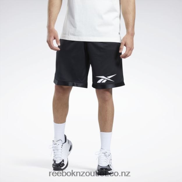 Black 2B46261245 Basketball Mesh Shorts Reebok Men