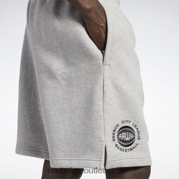 Medium Grey Heather 2B46261315 Basketball City League Fleece Shorts Reebok Men