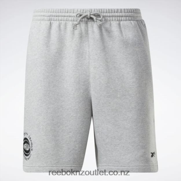 Medium Grey Heather 2B46261315 Basketball City League Fleece Shorts Reebok Men