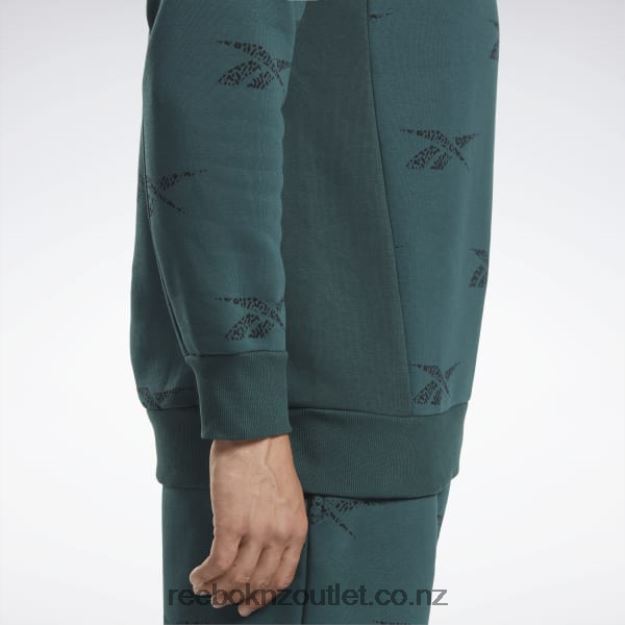 Forest Green 2B46261305 Identity Vector Fleece Crew Sweatshirt Reebok Men