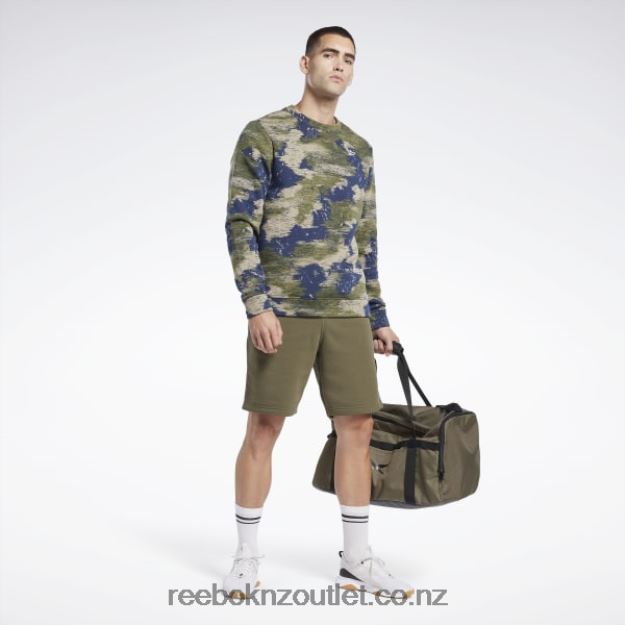 Hunter Green 2B46261297 Identity Modern Camo Fleece Crew Sweatshirt Reebok Men