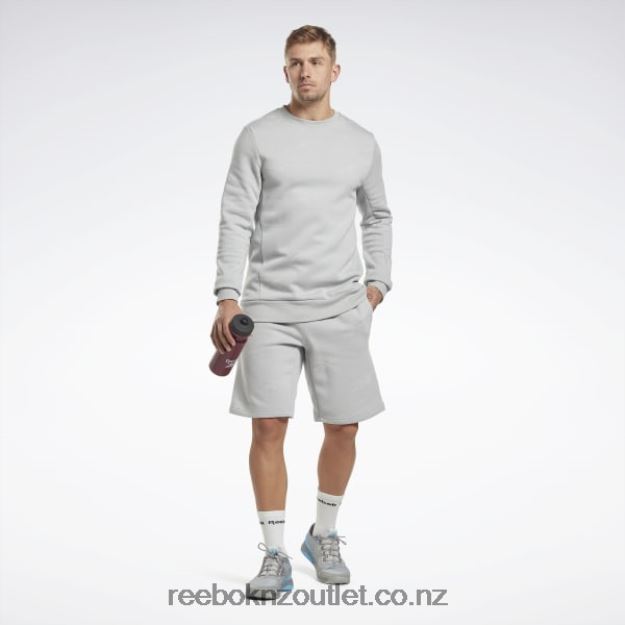 Pure Grey 3 2B46261248 Identity Vector Fleece Crew Sweatshirt Reebok Men
