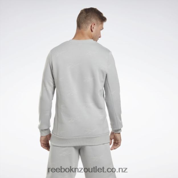 Pure Grey 3 2B46261248 Identity Vector Fleece Crew Sweatshirt Reebok Men