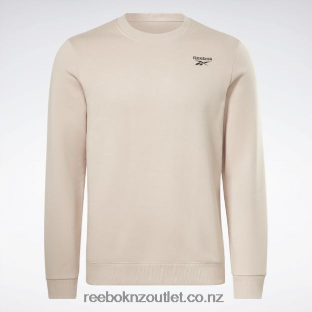 Soft Ecru 2B46261219 Identity Fleece Vector Crew Sweatshirt Reebok Men