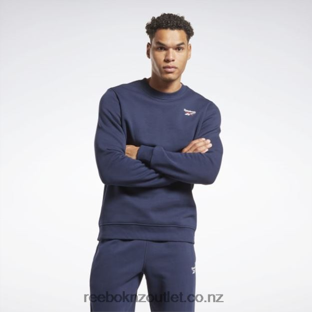 Vector Navy 2B46261180 Identity Fleece Vector Crew Sweatshirt Reebok Men