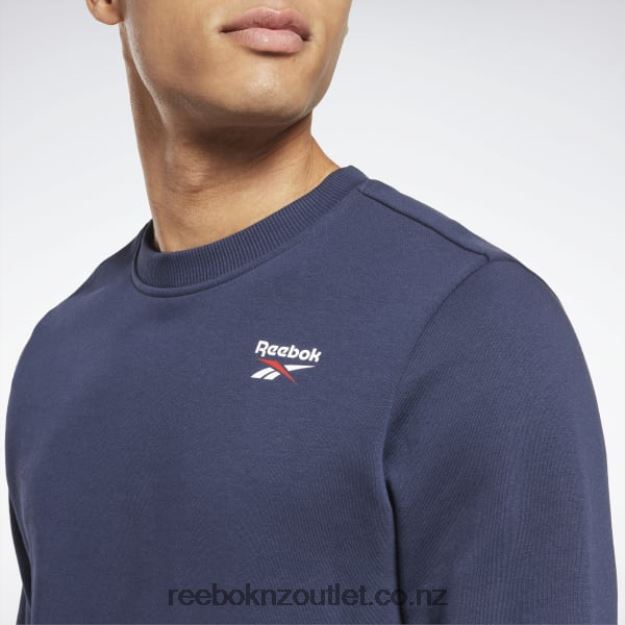Vector Navy 2B46261180 Identity Fleece Vector Crew Sweatshirt Reebok Men