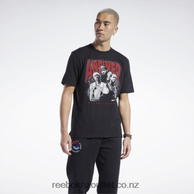 Black 2B46261226 Iverson Trio Short Sleeve T-Shirt Reebok Men