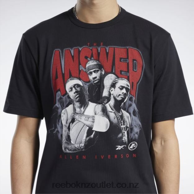 Black 2B46261226 Iverson Trio Short Sleeve T-Shirt Reebok Men