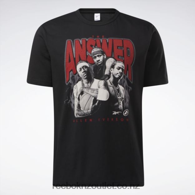 Black 2B46261226 Iverson Trio Short Sleeve T-Shirt Reebok Men