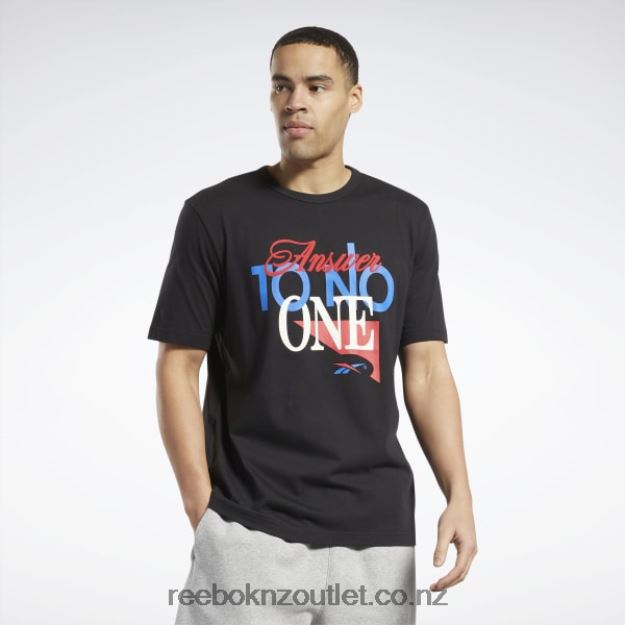 Black 2B46261254 Answer to No One Short Sleeve T-Shirt Reebok Men