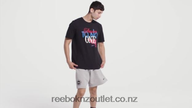 Black 2B46261254 Answer to No One Short Sleeve T-Shirt Reebok Men