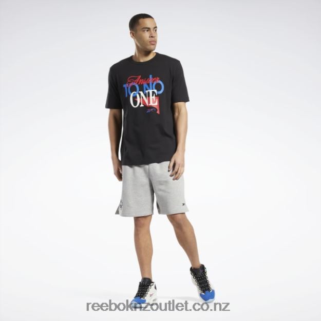 Black 2B46261254 Answer to No One Short Sleeve T-Shirt Reebok Men