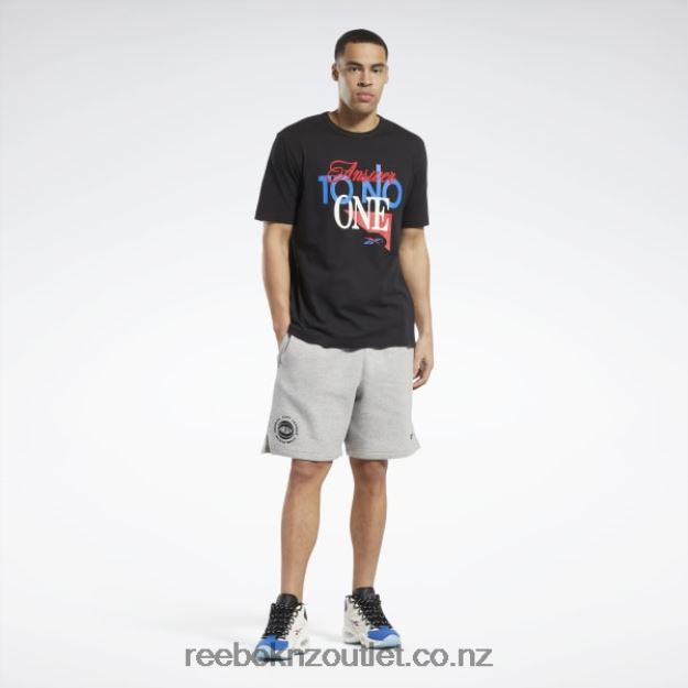 Black 2B46261254 Answer to No One Short Sleeve T-Shirt Reebok Men
