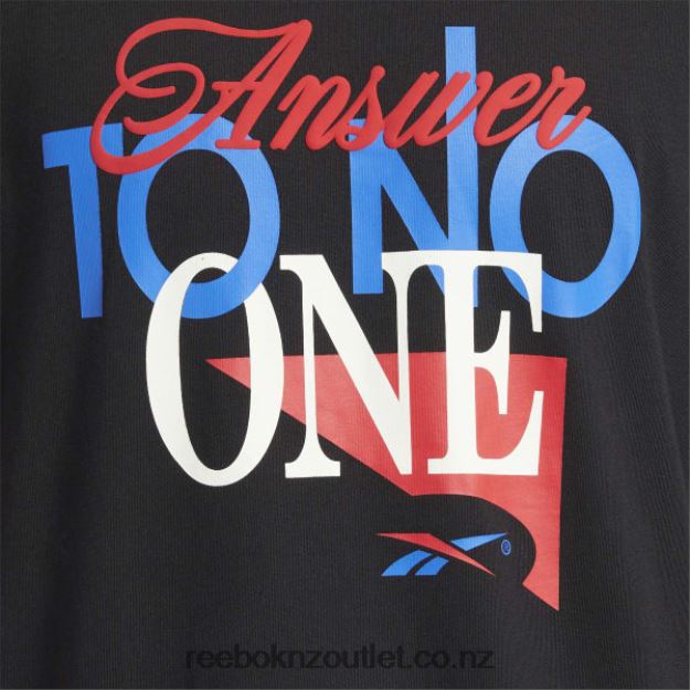 Black 2B46261254 Answer to No One Short Sleeve T-Shirt Reebok Men
