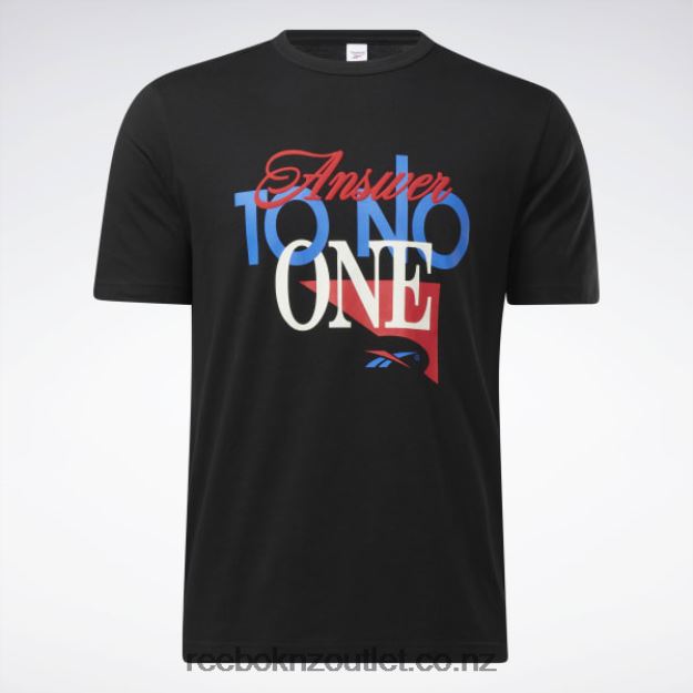 Black 2B46261254 Answer to No One Short Sleeve T-Shirt Reebok Men