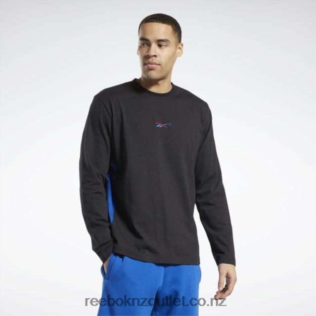 Black 2B46261264 Answer to No One Long Sleeve T-Shirt Reebok Men