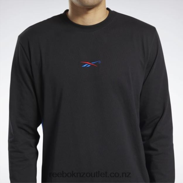 Black 2B46261264 Answer to No One Long Sleeve T-Shirt Reebok Men