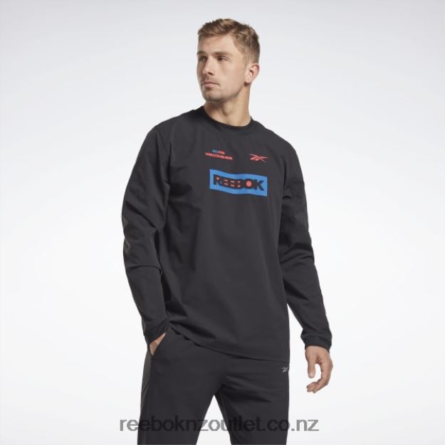 Black 2B46261288 THERMOWARM GRAPHENE Long Sleeve Midlayer T-Shirt Reebok Men