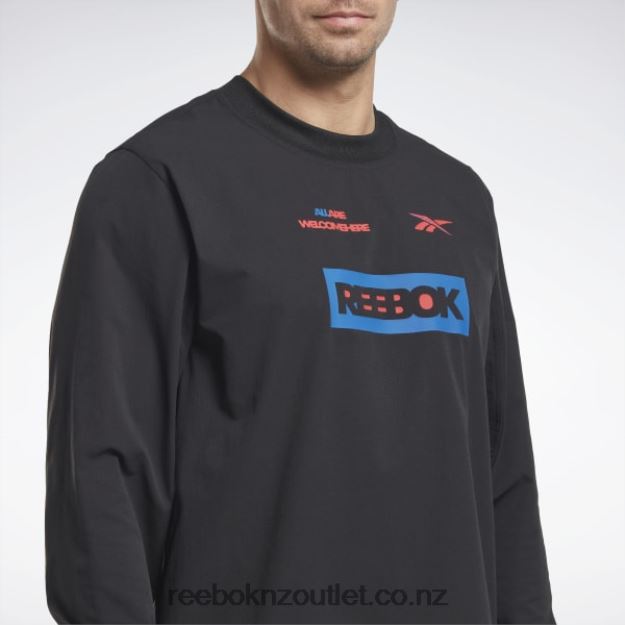 Black 2B46261288 THERMOWARM GRAPHENE Long Sleeve Midlayer T-Shirt Reebok Men