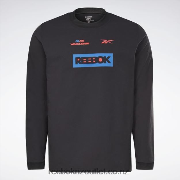 Black 2B46261288 THERMOWARM GRAPHENE Long Sleeve Midlayer T-Shirt Reebok Men