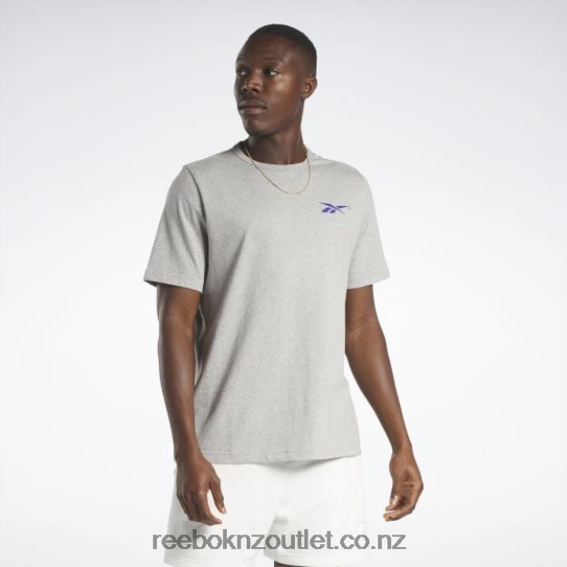 Medium Grey Heather 2B46261327 Basketball Court Top T-Shirt Reebok Men
